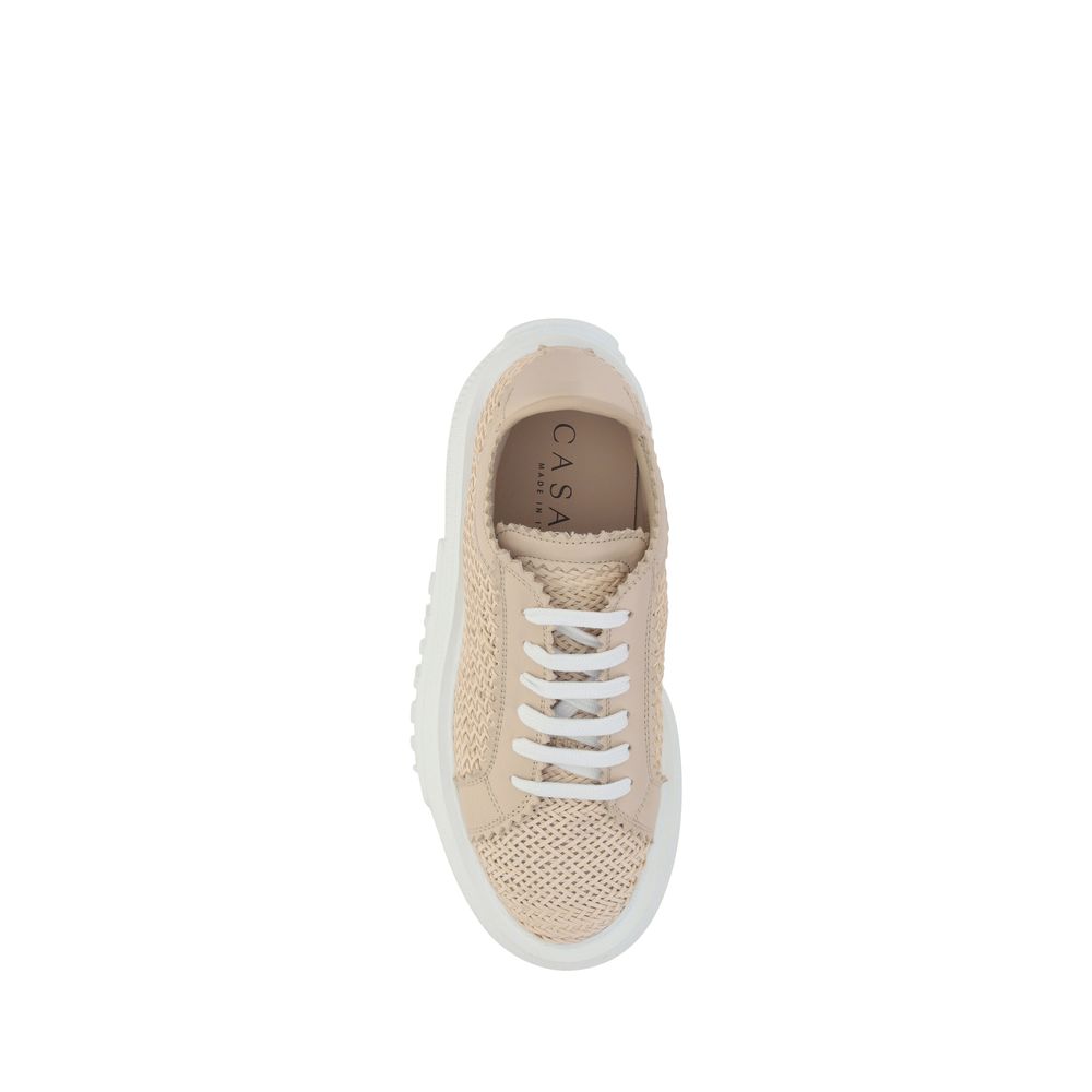 Casadei Beige Other Fibres Platform Sneakers | Regal Royce