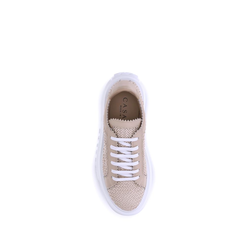 Casadei Beige Other Fibres Platform Sneakers | Regal Royce