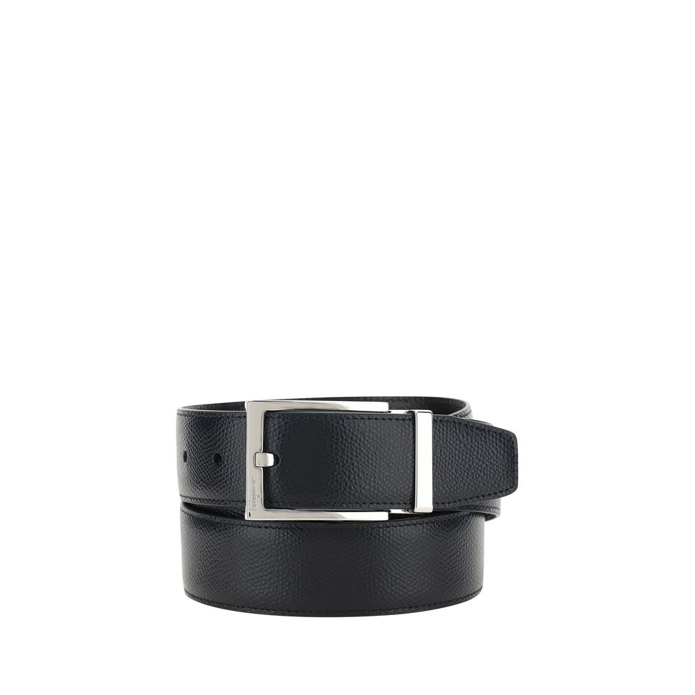 Ferragamo Black Calf Leather Bos Taurus Regular Belt | Regal Royce