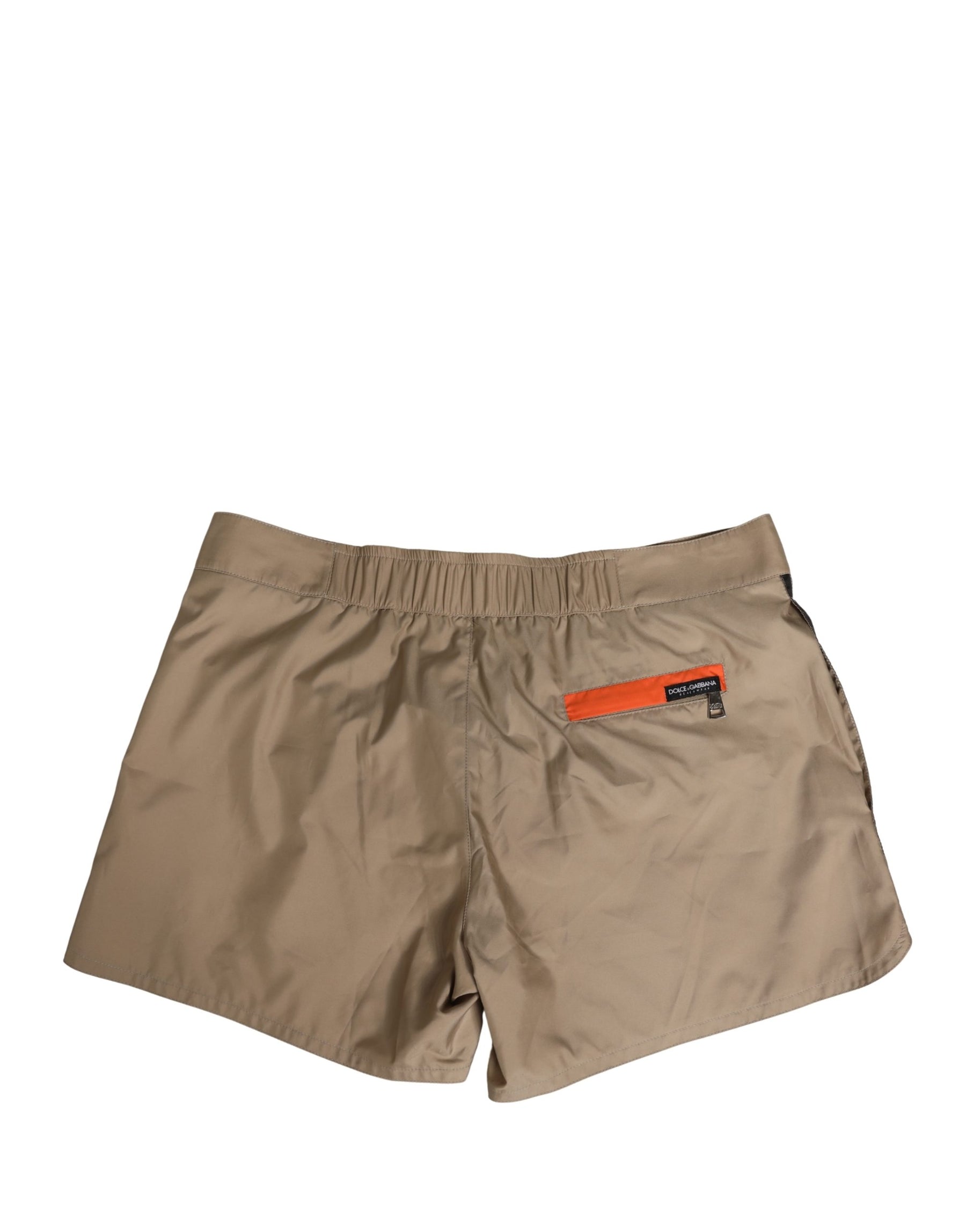 Dolce & Gabbana Brown Cotton Blend Mid Length Boxer Underwear | Regal Royce