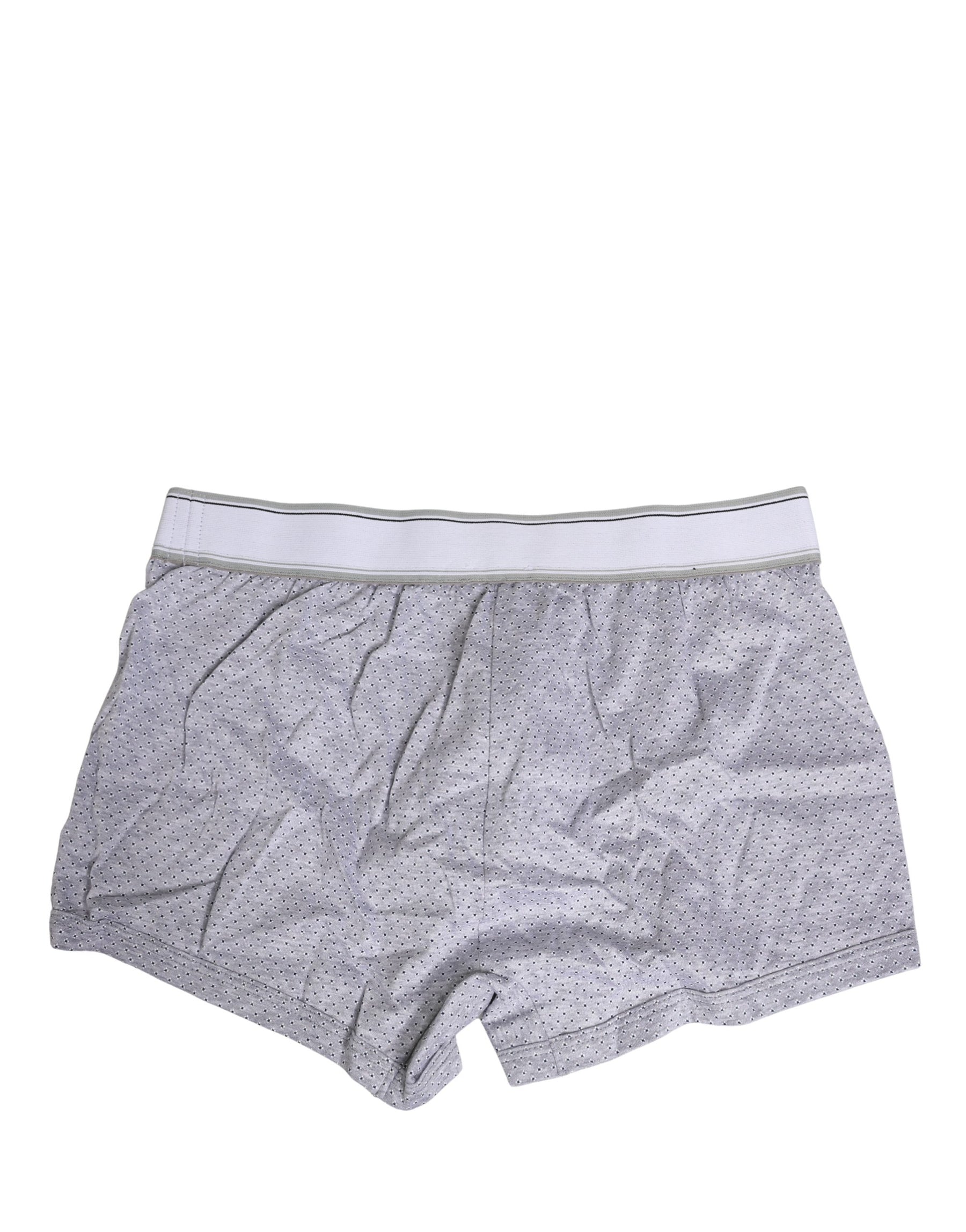 Dolce & Gabbana Gray Logo Cotton Men Regular Boxer Underwear | Regal Royce