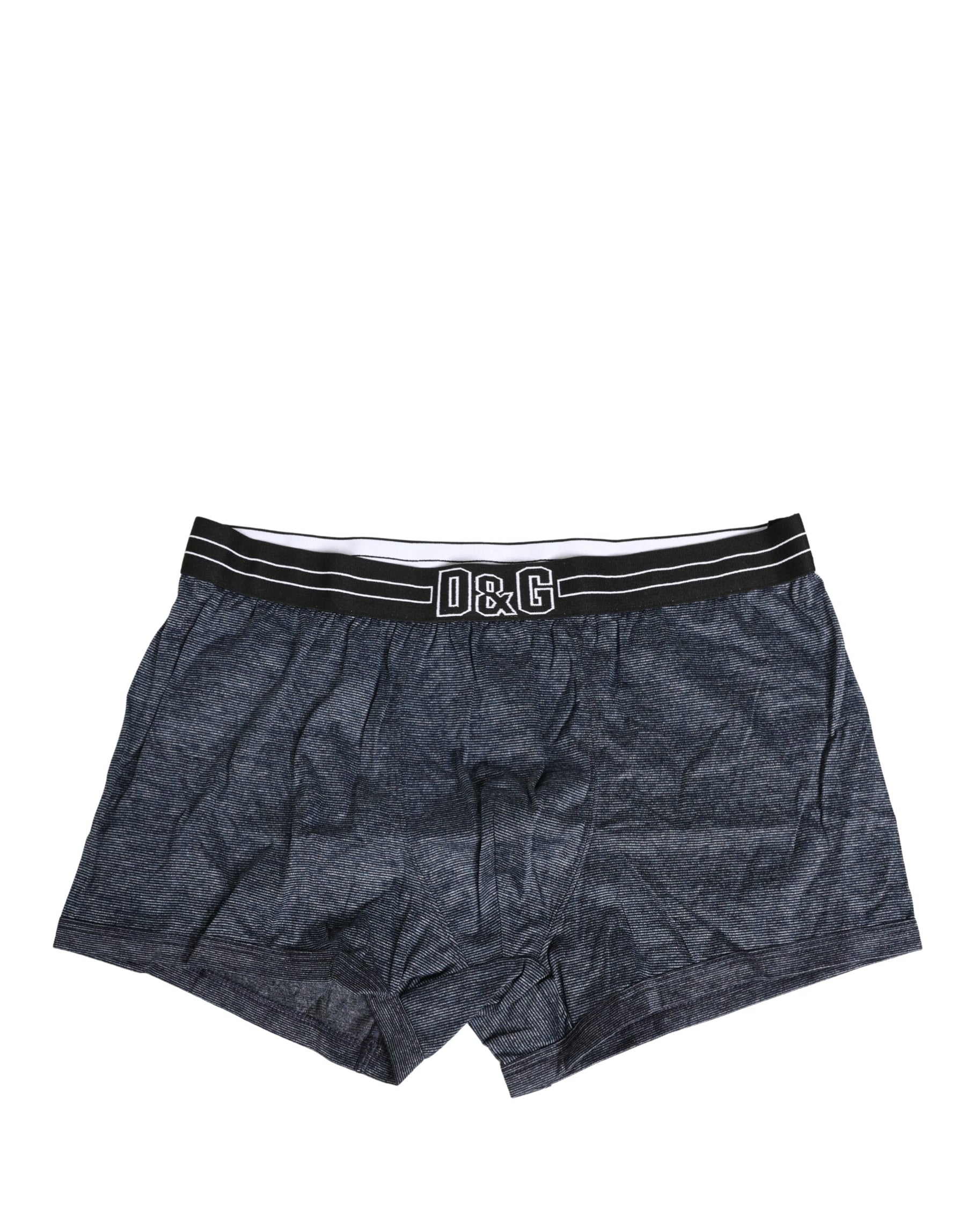 Dolce & Gabbana Dark Blue Logo Cotton Regular Boxer Underwear | Regal Royce