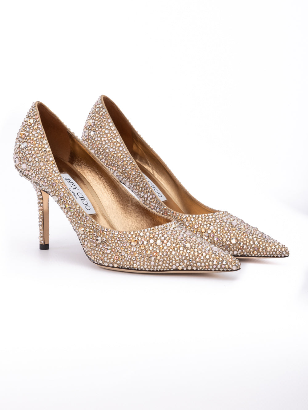 Jimmy Choo Light Bronze Crystal Love 85 Pumps | Regal Royce