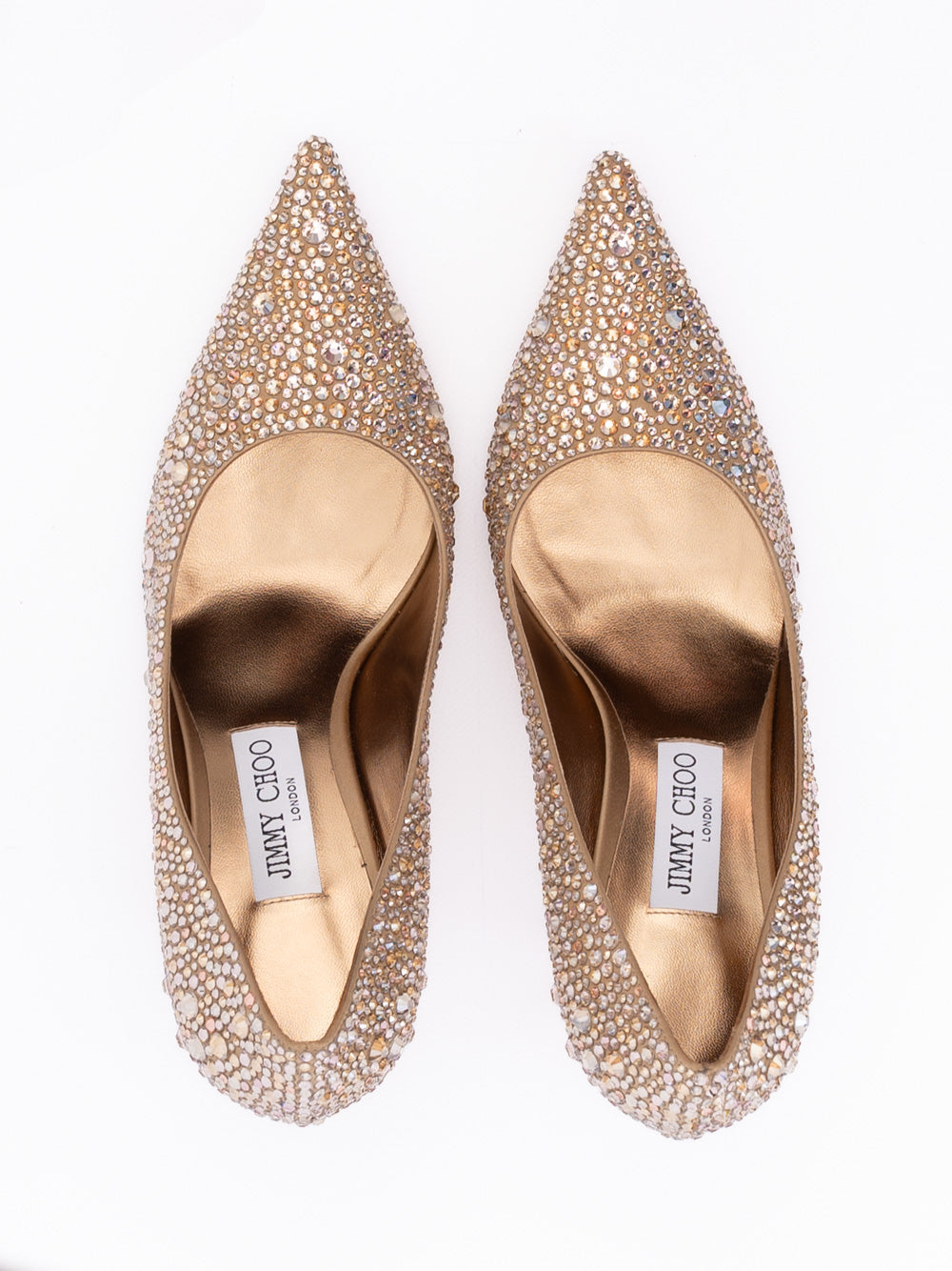 Jimmy Choo Light Bronze Crystal Love 85 Pumps | Regal Royce