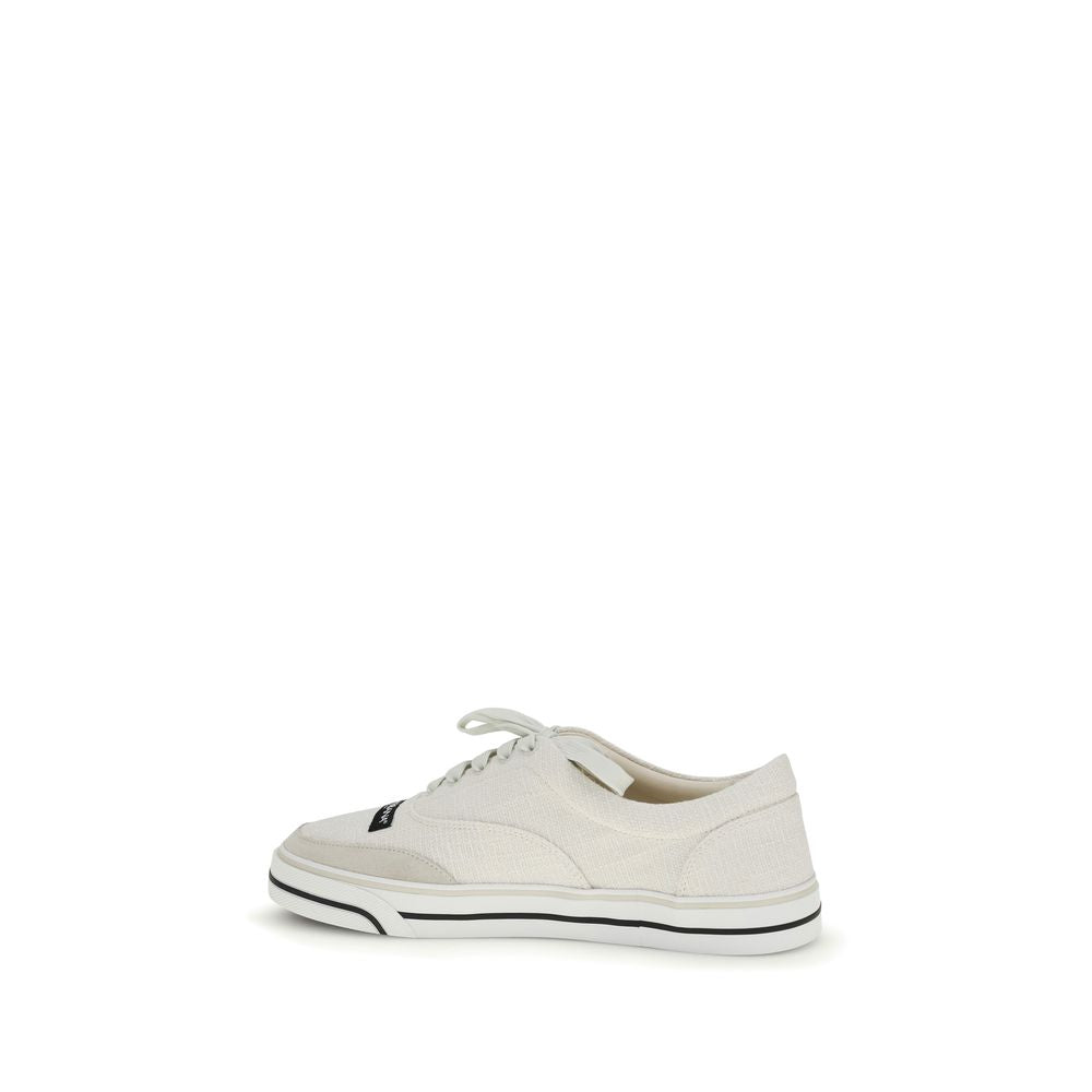 Dolce & Gabbana White Linen Low Top Sneakers | Regal Royce