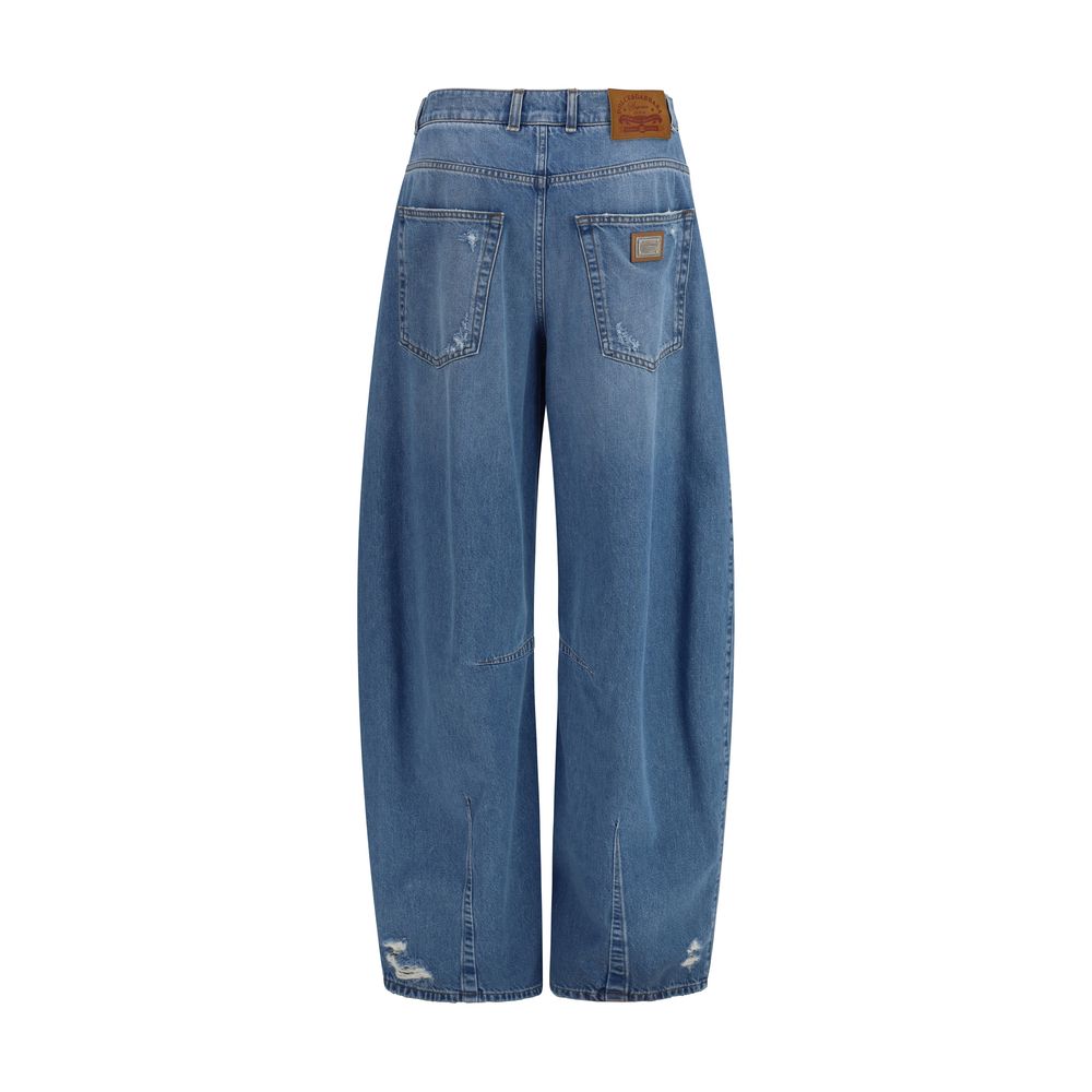 Dolce & Gabbana Blue Cotton Relaxed Fit Jeans | Regal Royce