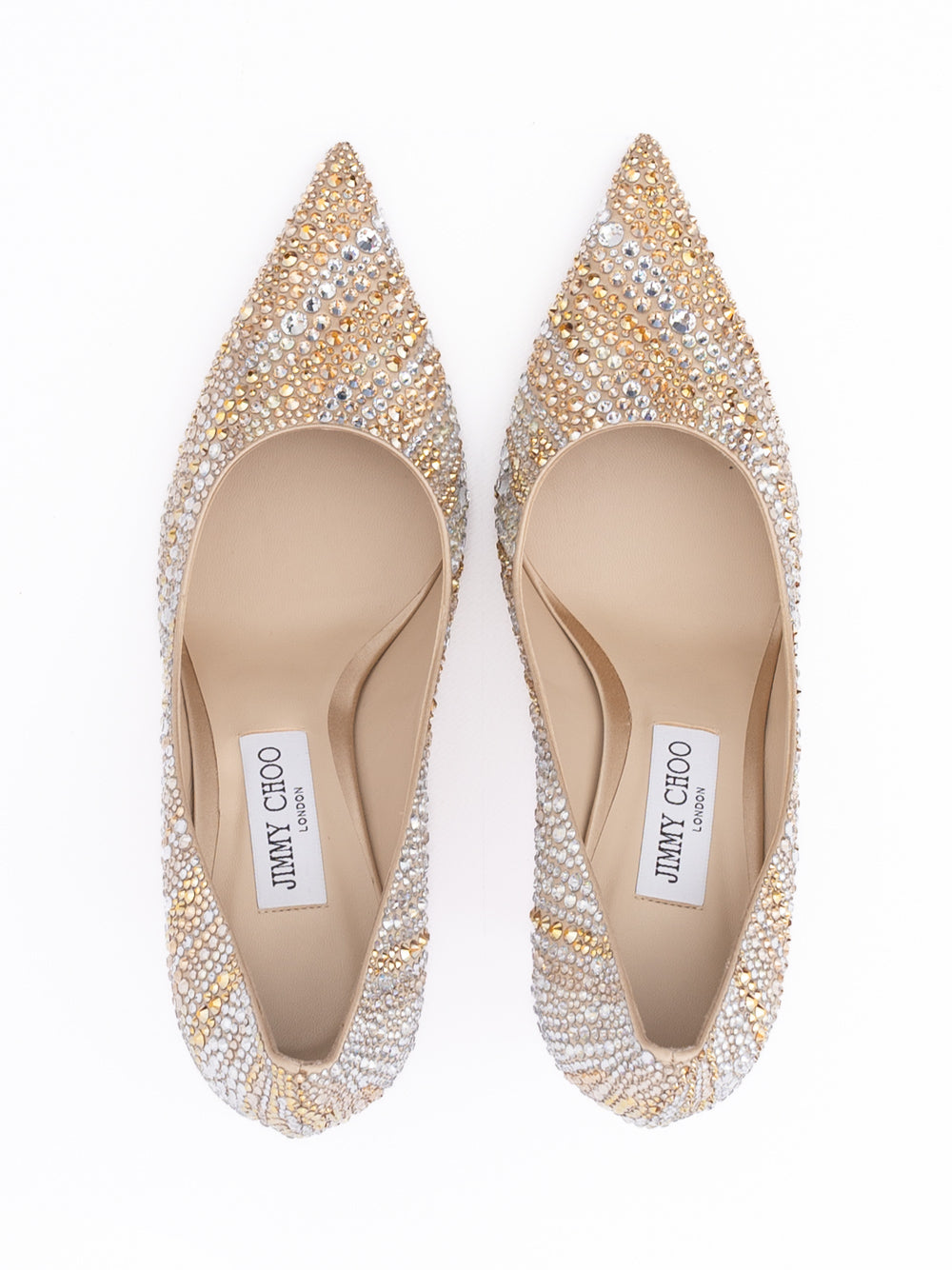 Jimmy Choo Gold Mix Crystal Love 85 Pumps | Regal Royce
