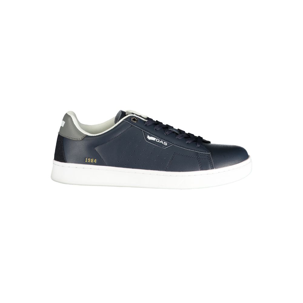 Gas Blue Polyurethane Men Sneaker | Regal Royce