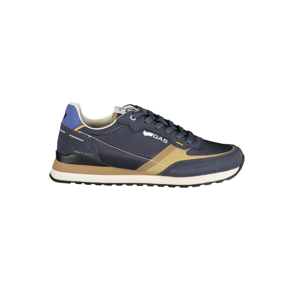 Gas Blue Polyurethane Men Sneaker | Regal Royce