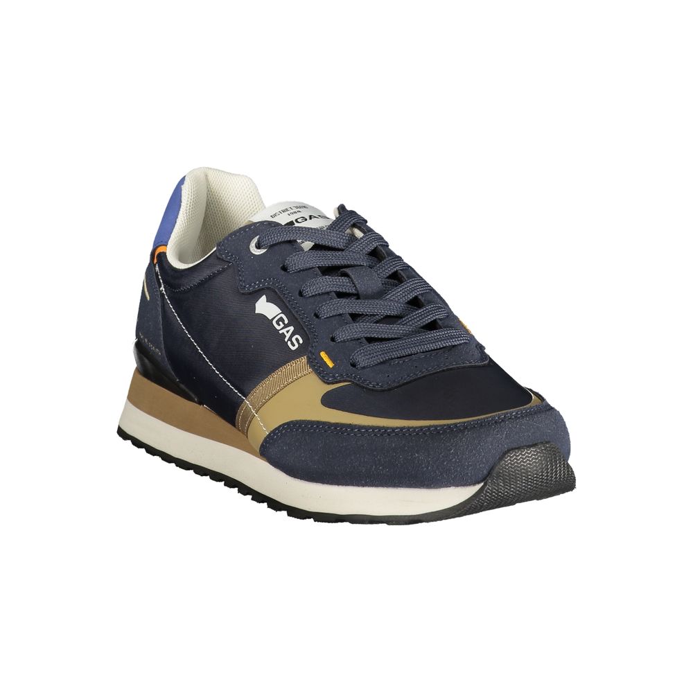 Gas Blue Polyurethane Men Sneaker | Regal Royce