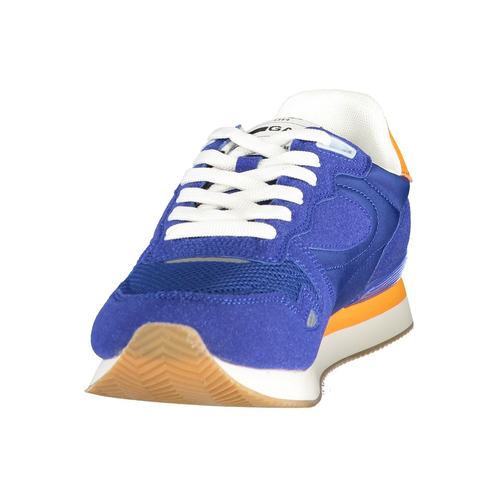 Gas Blue Polyurethane Men Sneaker | Regal Royce