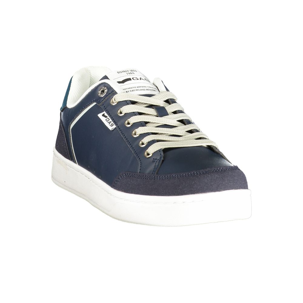 Gas Blue Polyurethane Men Sneaker | Regal Royce
