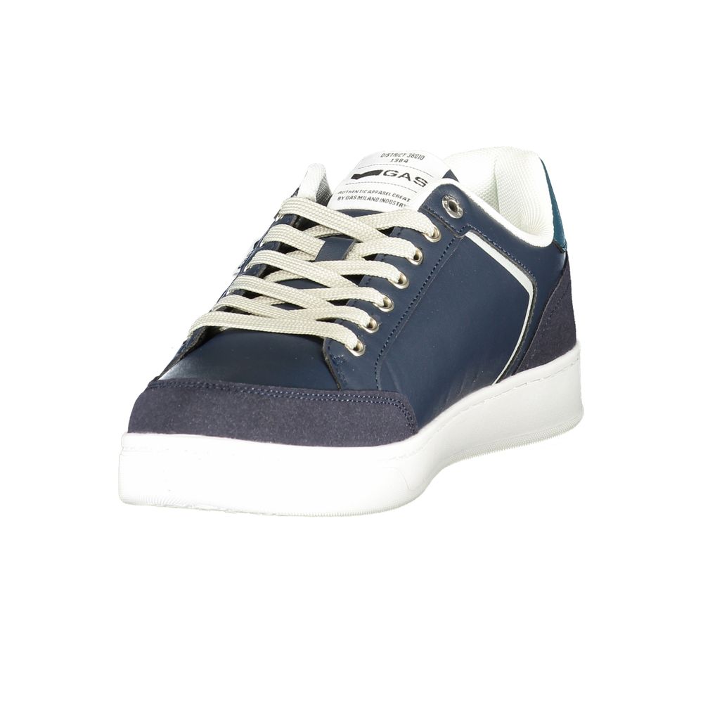 Gas Blue Polyurethane Men Sneaker | Regal Royce