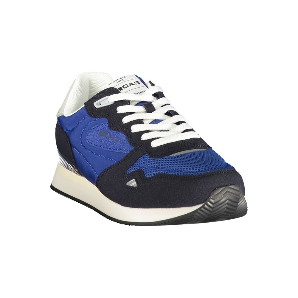 Gas Blue Polyester Men Sneaker | Regal Royce