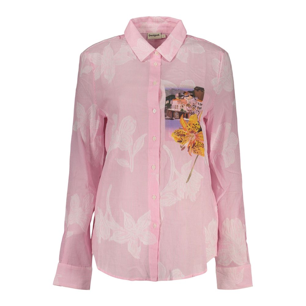 Desigual Pink Cotton Women Shirt | Regal Royce