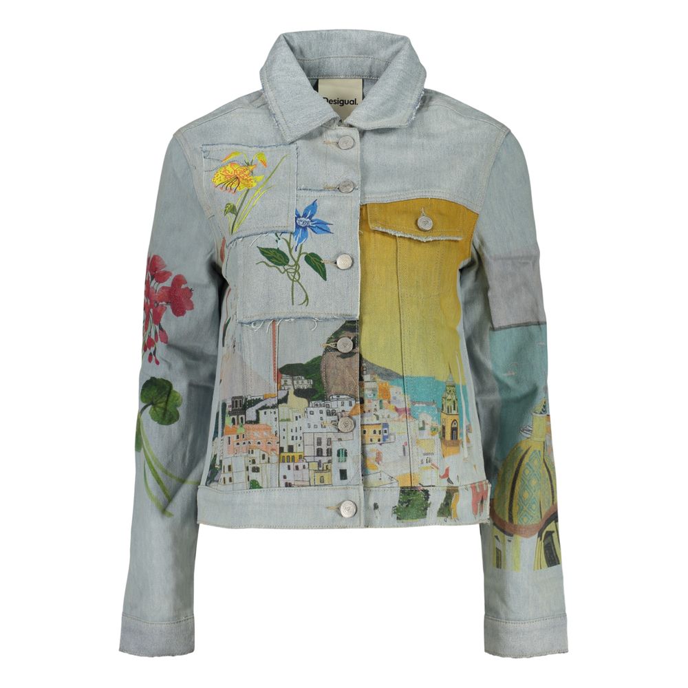 Desigual Azzurro Cotton Women Jacket | Regal Royce