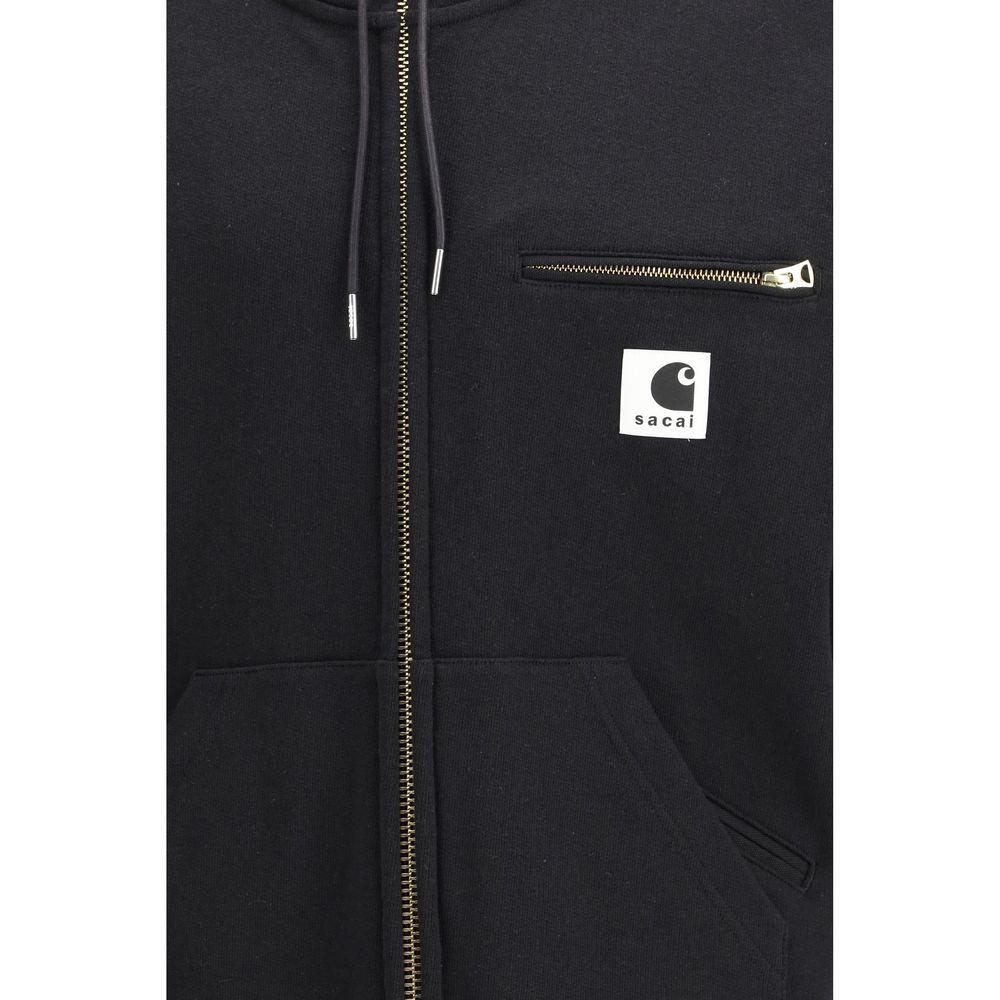 Sacai Black Cotton Sweatshirt | Regal Royce