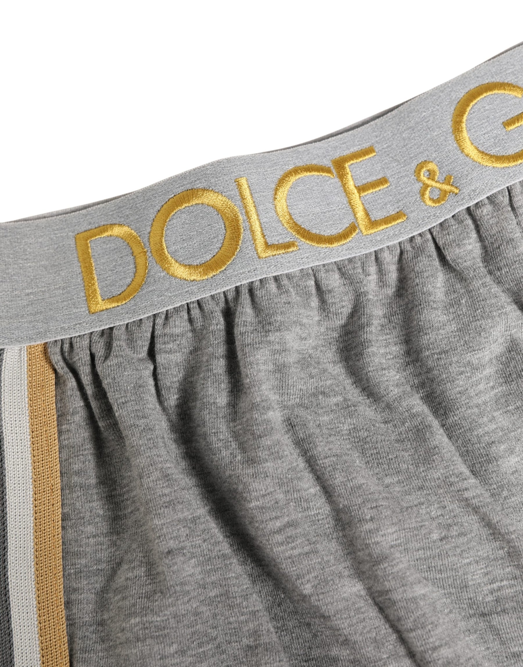 Dolce & Gabbana Gray Logo Waistband Cotton Men Boxer Underwear | Regal Royce