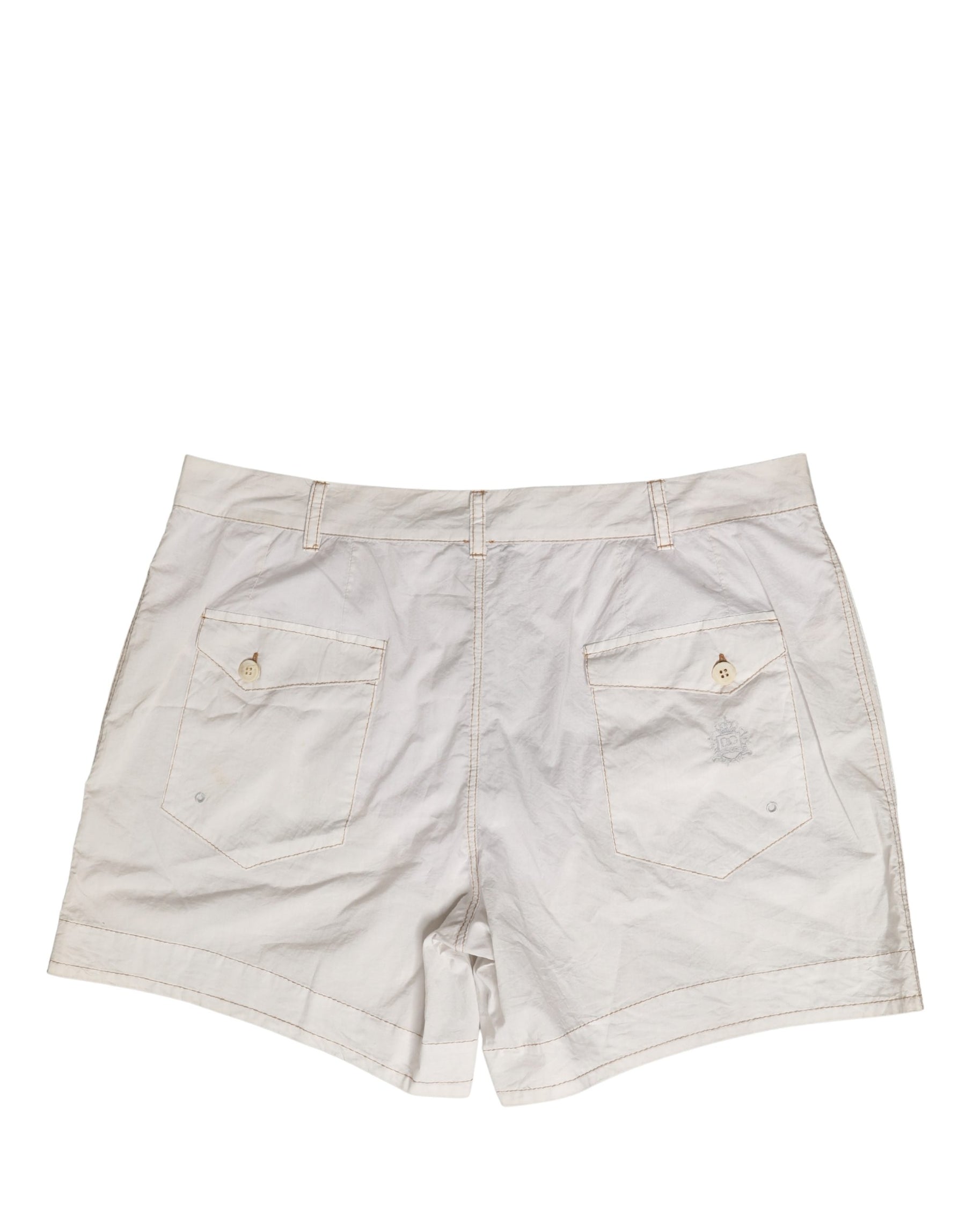 Dolce & Gabbana White Cotton Mid Waist Chino Bermuda Shorts | Regal Royce