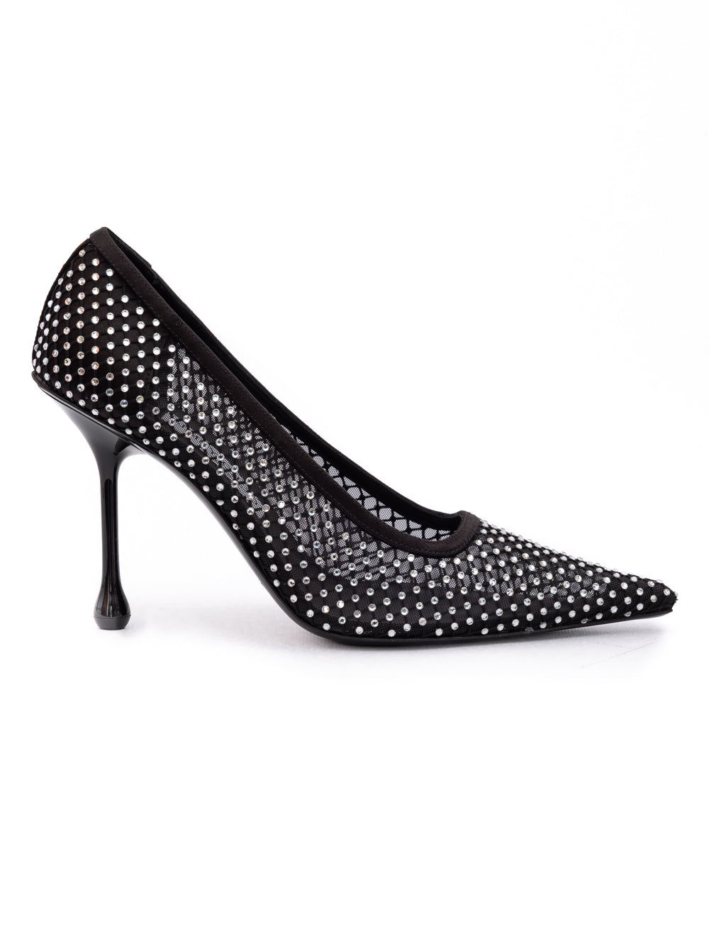 Jimmy Choo Black Mesh Satin Crystal Ixia 95 Pumps | Regal Royce