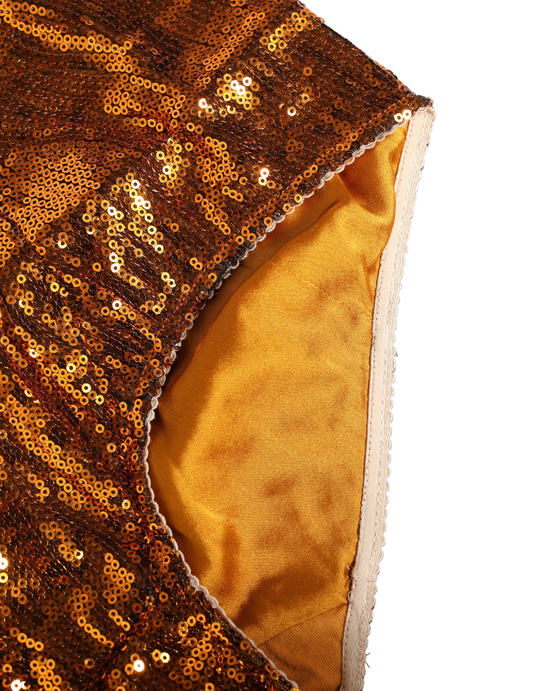 Dolce & Gabbana Orange Sequin Nylon High Waist Girdle Underwear | Regal Royce