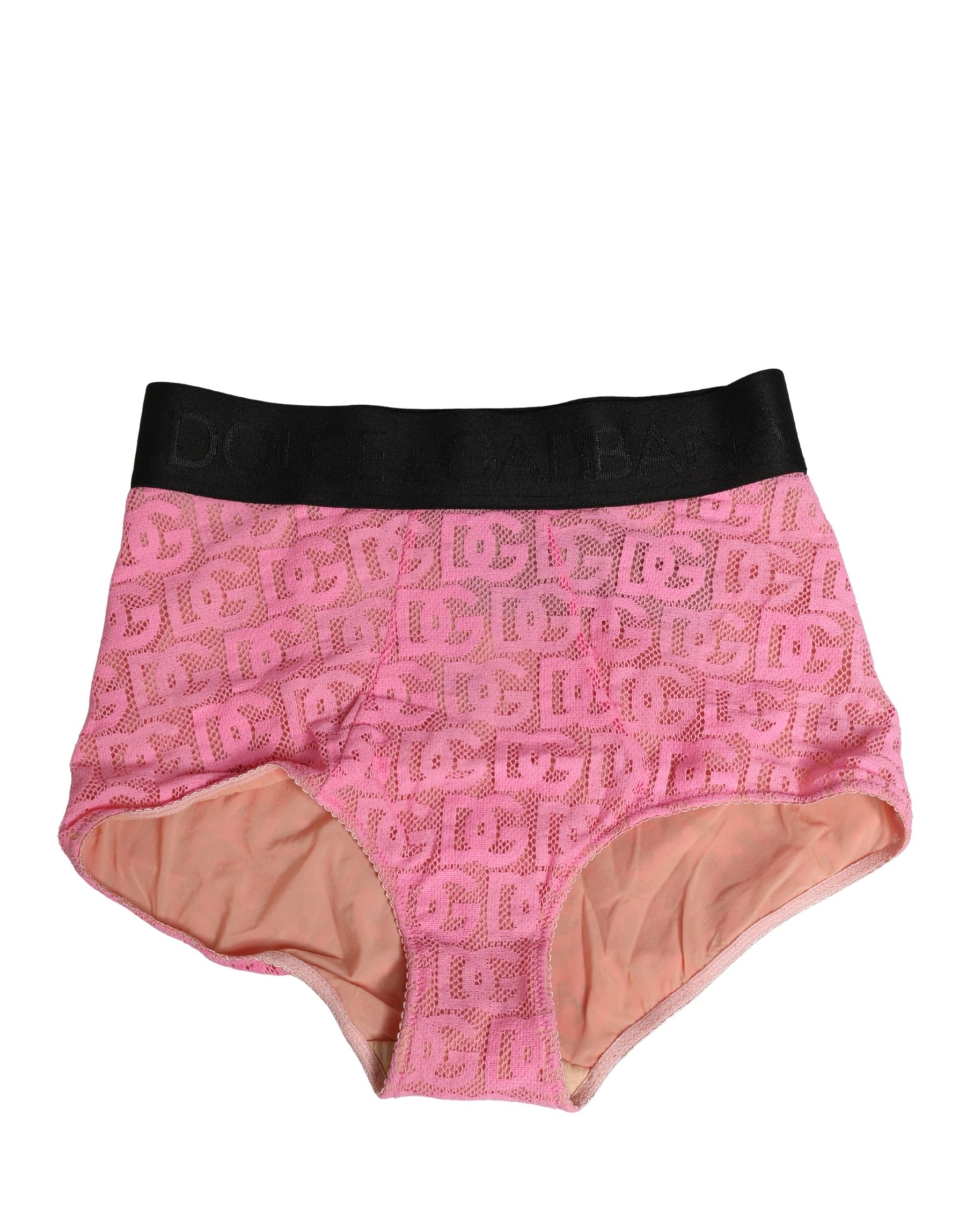 Dolce & Gabbana Pink Cotton DG Logo High Waist Girdle Underwear | Regal Royce