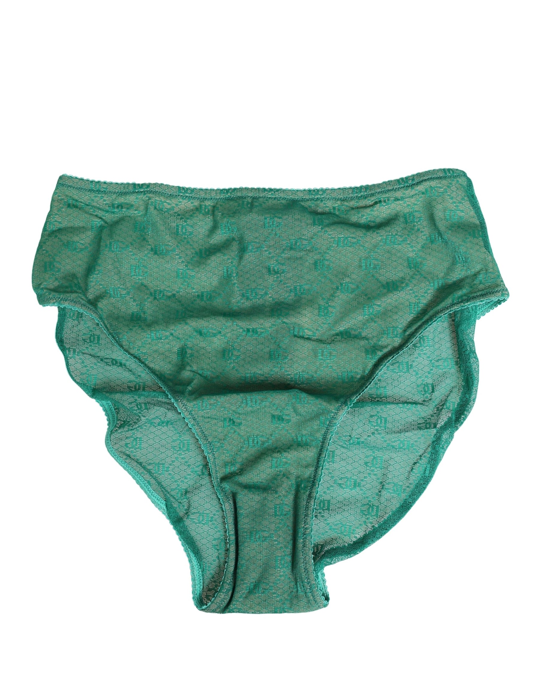 Dolce & Gabbana Green Lace Nylon DG Lingerie Panty Brief Underwear | Regal Royce