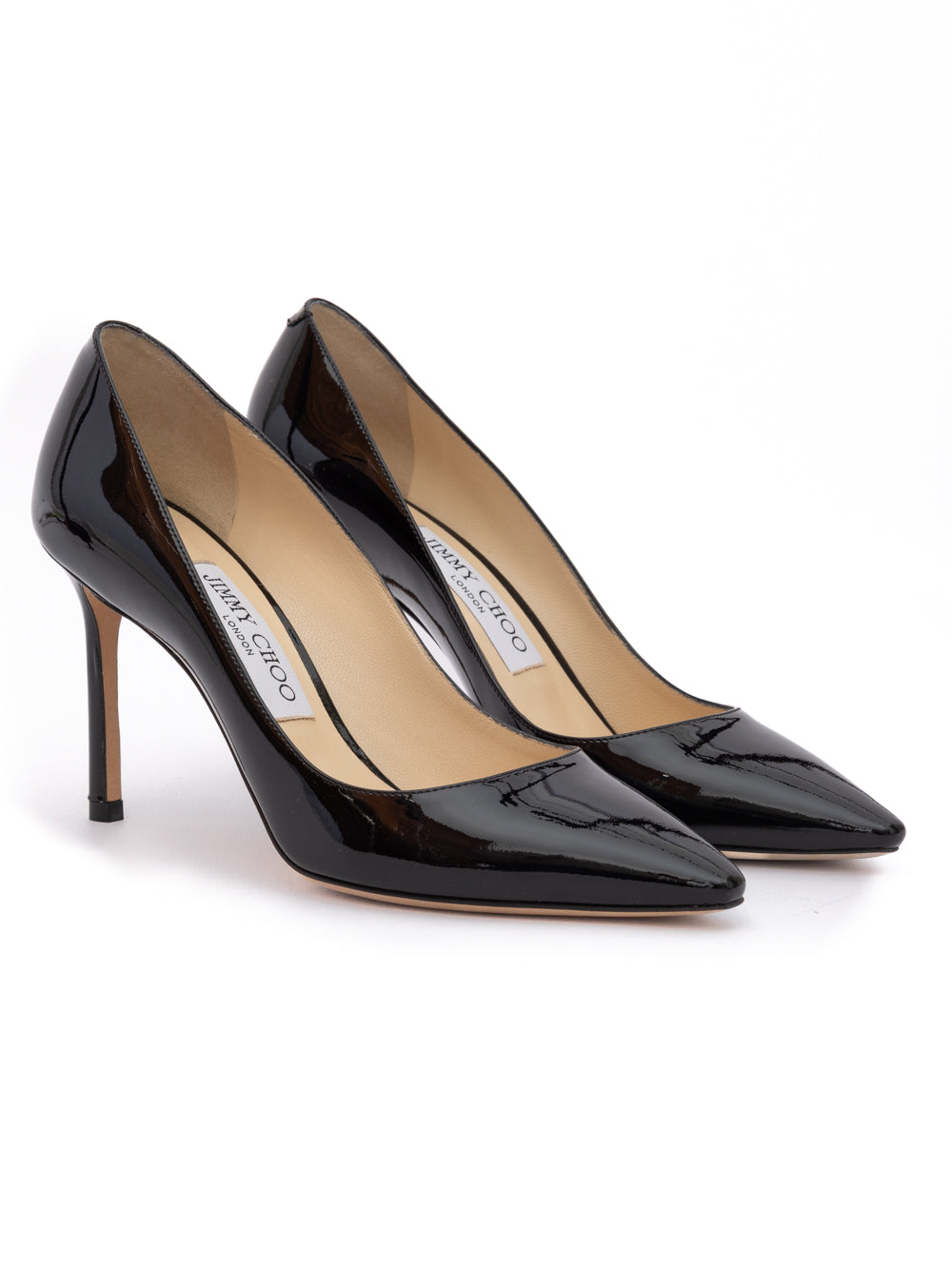 Jimmy Choo Black Patent Leather Romy 85 Pumps | Regal Royce
