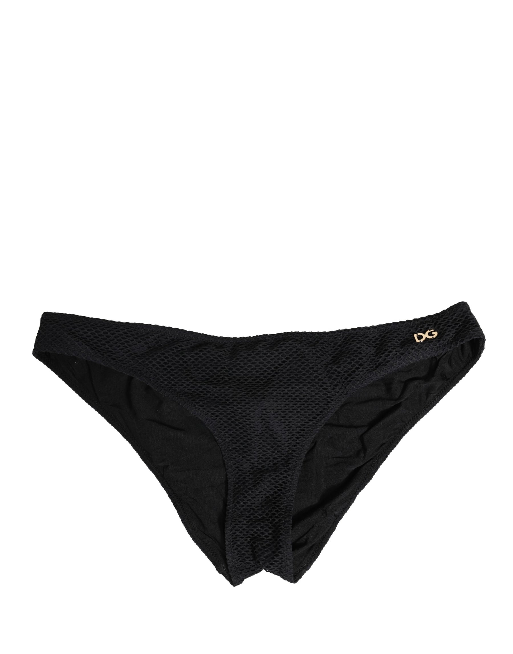 Dolce & Gabbana Black Nylon DG Logo Plaque Regular Brief Underwear | Regal Royce