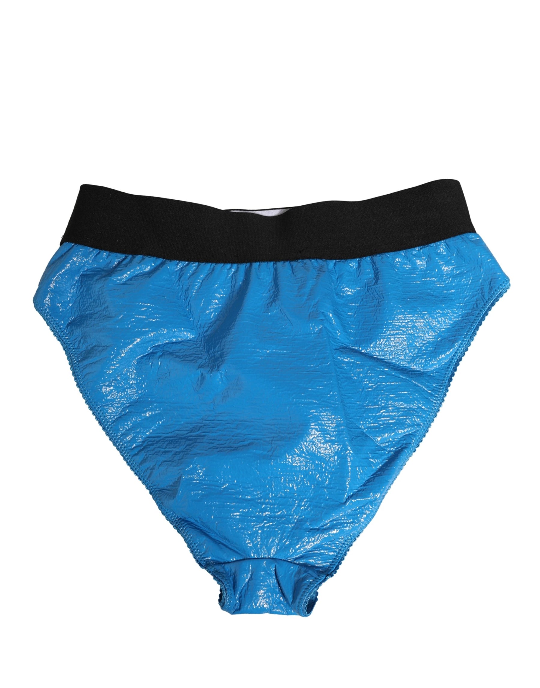 Dolce & Gabbana Blue Logo Waistband High Waist Brief Underwear | Regal Royce