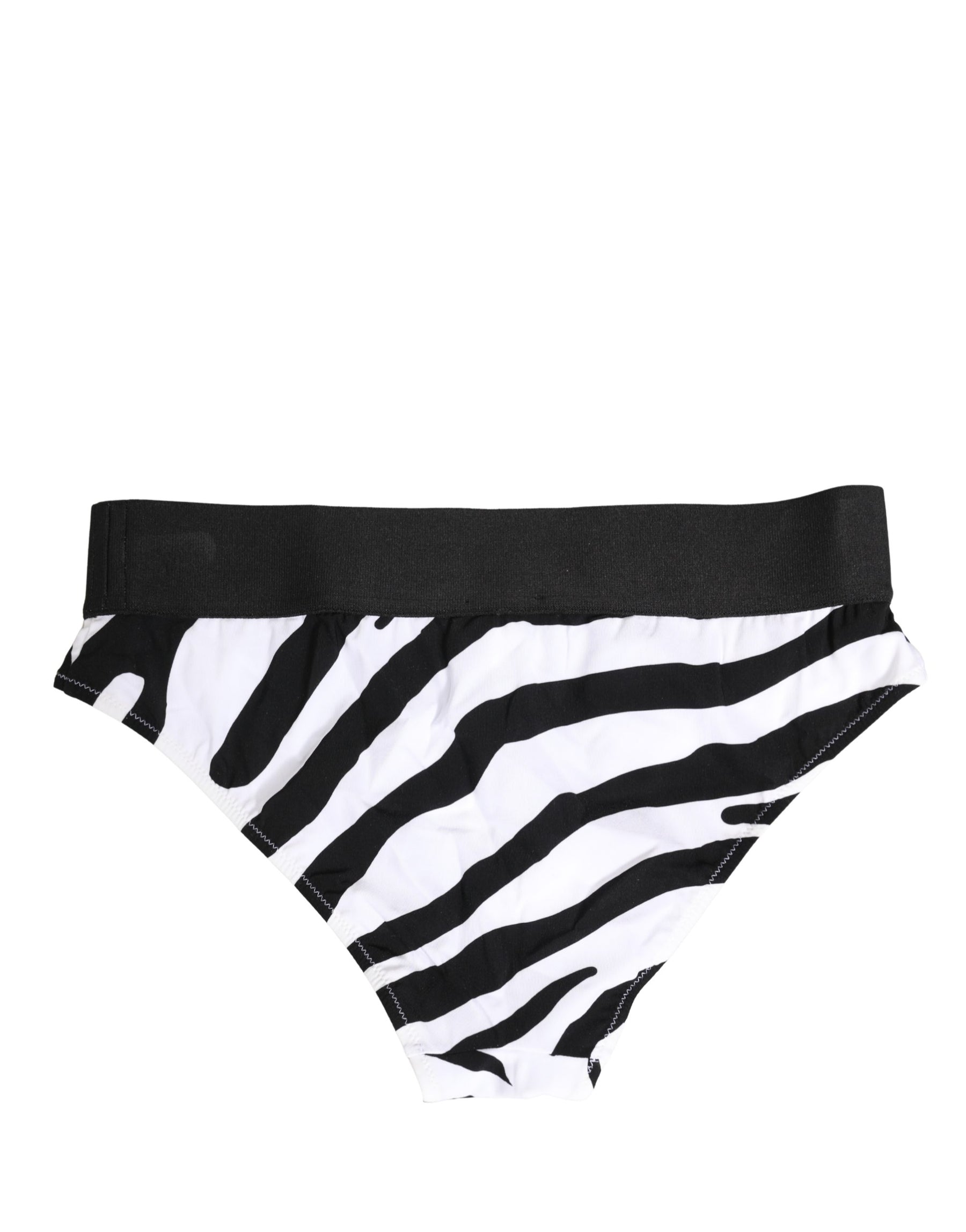 Dolce & Gabbana Black White Zebra Print Brief Panty Underwear | Regal Royce