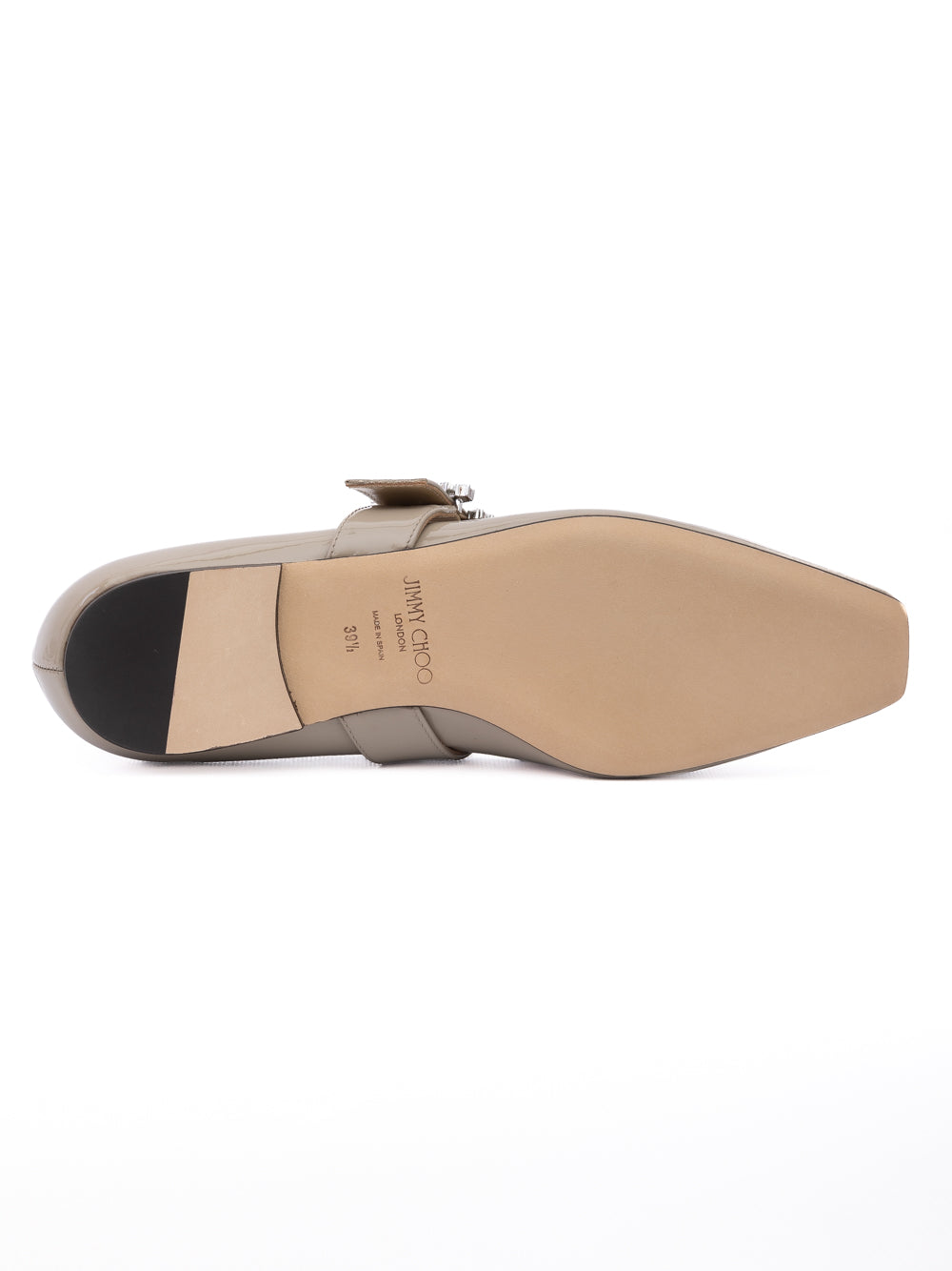 Jimmy Choo Taupe Grey Patent Leather Chery Ballet Flat | Regal Royce