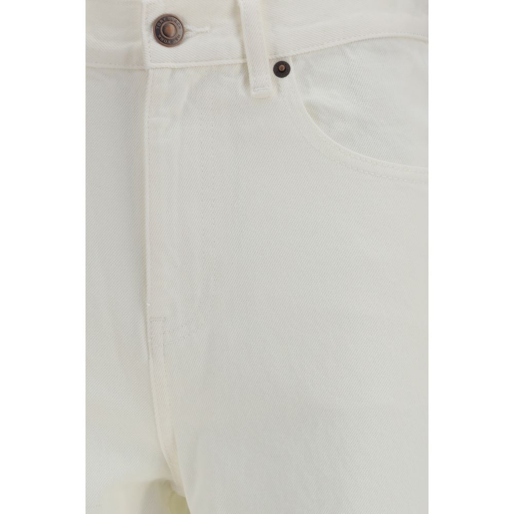 Tory Burch White Cotton Straight-Leg Jeans | Regal Royce