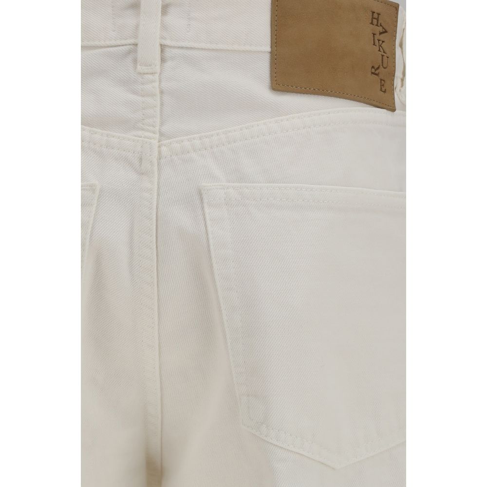 Haikure White Cotton Relaxed Fit Jeans | Regal Royce