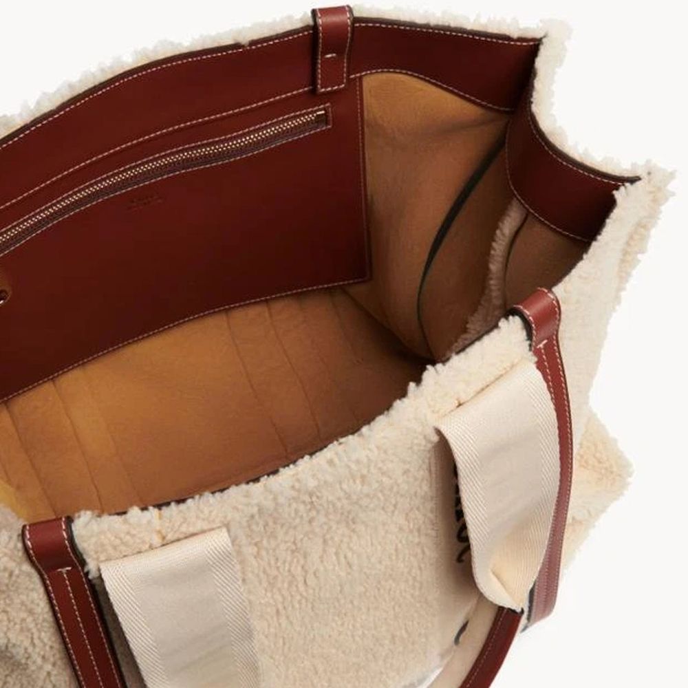 Chloé Beige Lamb Fur Tote Bag | Regal Royce