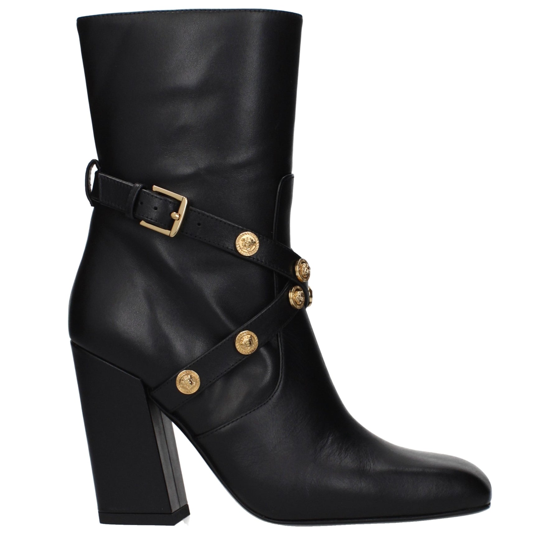 Versace Black Leather Ankle Boots | Regal Royce