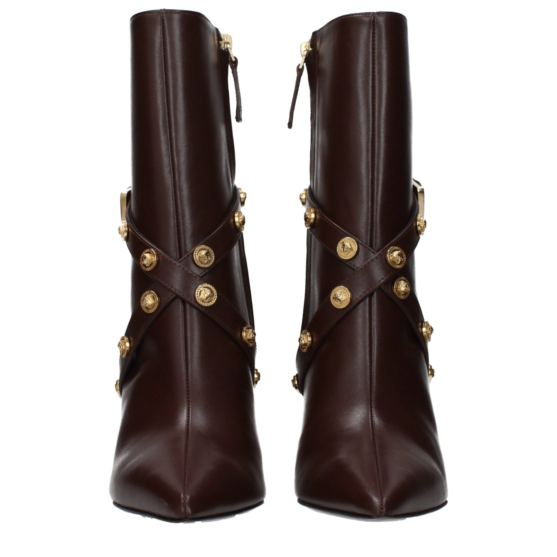 Versace Brown Leather Ankle Boots | Regal Royce