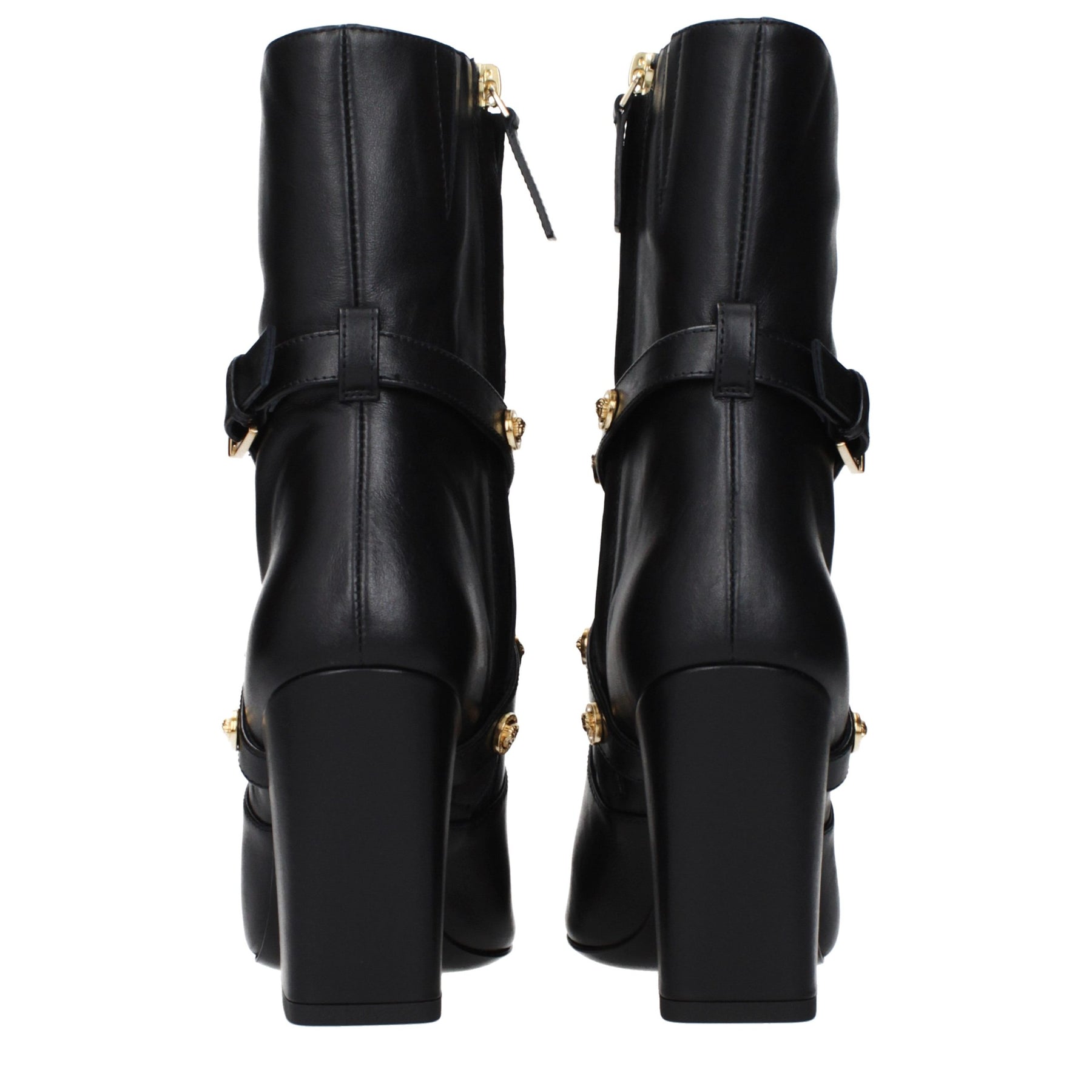Versace Black Leather Ankle Boots | Regal Royce