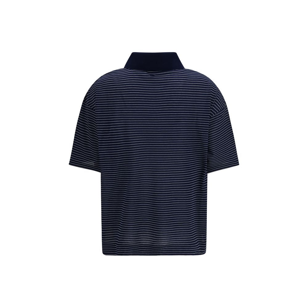 Ami Paris Blue Cotton Polo Shirt | Regal Royce