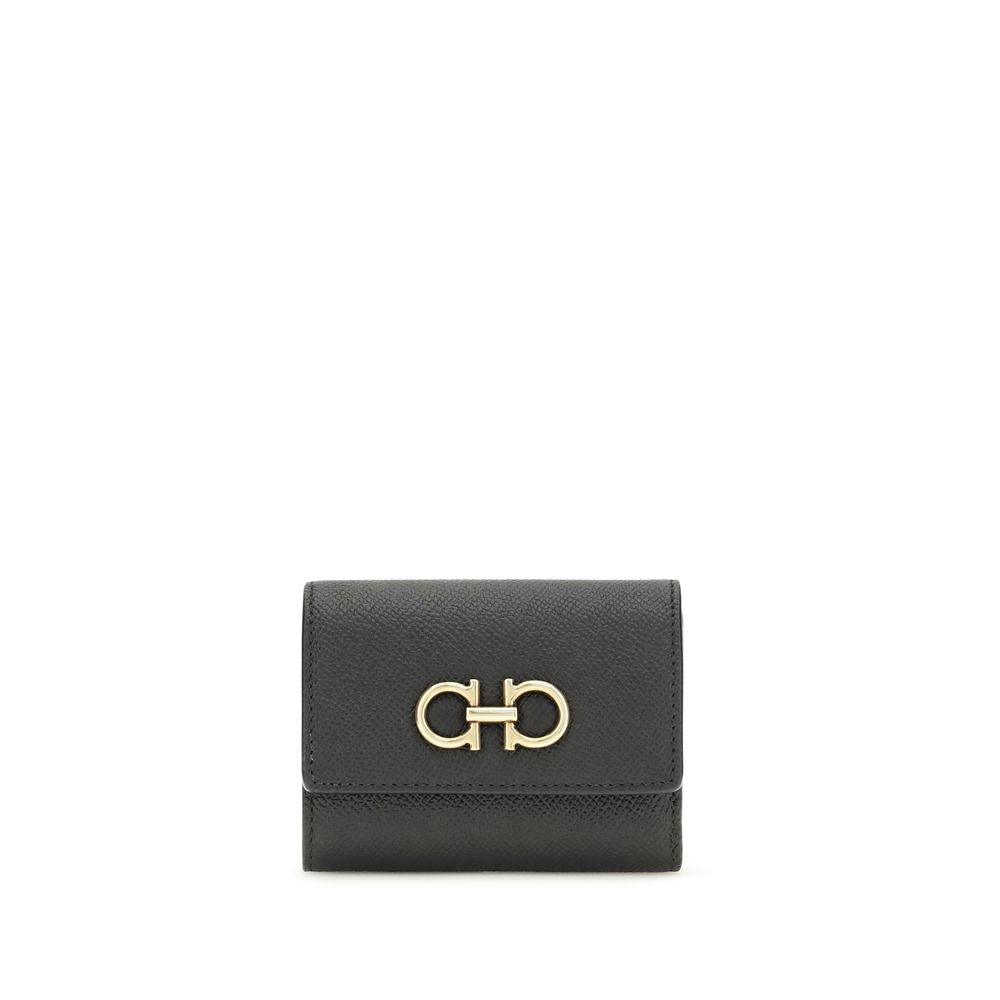 Ferragamo Black Calf Leather Bos Taurus Wallet | Regal Royce