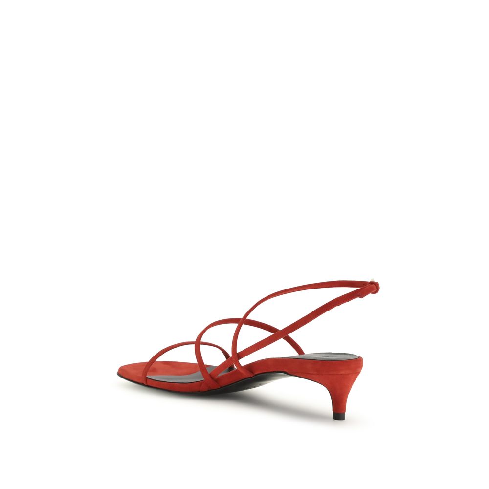Khaite Multicolor Calf Leather Bos Taurus Stiletto Heel Sandals | Regal Royce