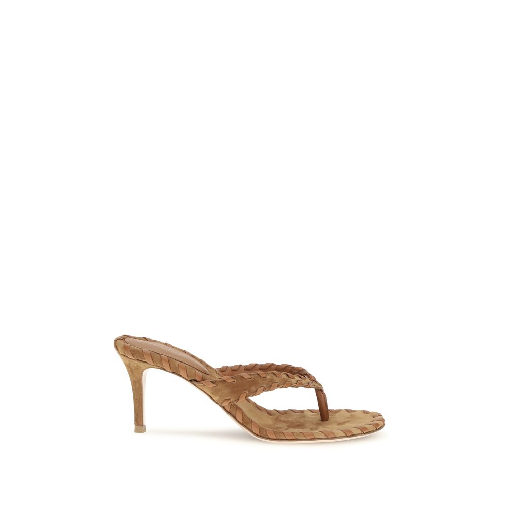 Gianvito Rossi Beige Calf Leather Bos Taurus Stiletto Heel Sandals | Regal Royce