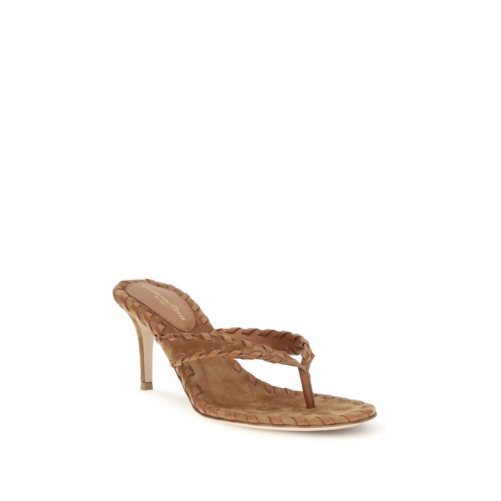 Gianvito Rossi Beige Calf Leather Bos Taurus Stiletto Heel Sandals | Regal Royce