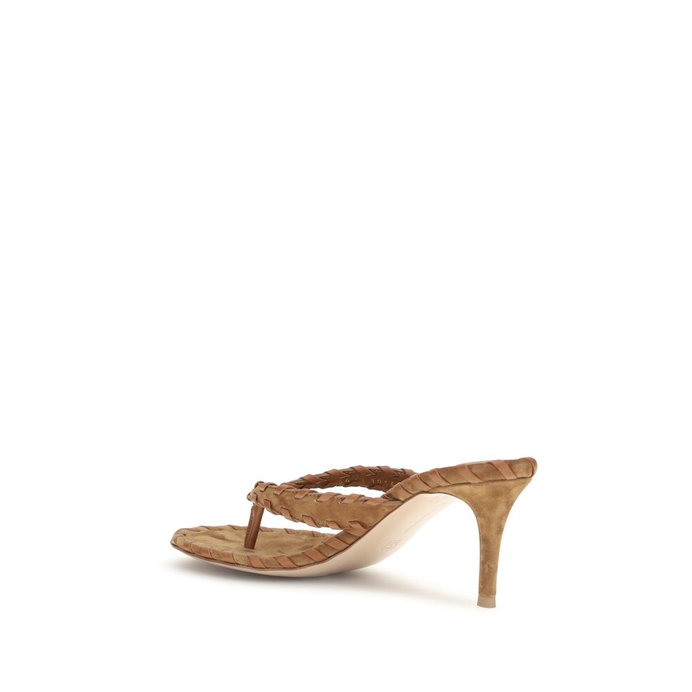 Gianvito Rossi Beige Calf Leather Bos Taurus Stiletto Heel Sandals | Regal Royce