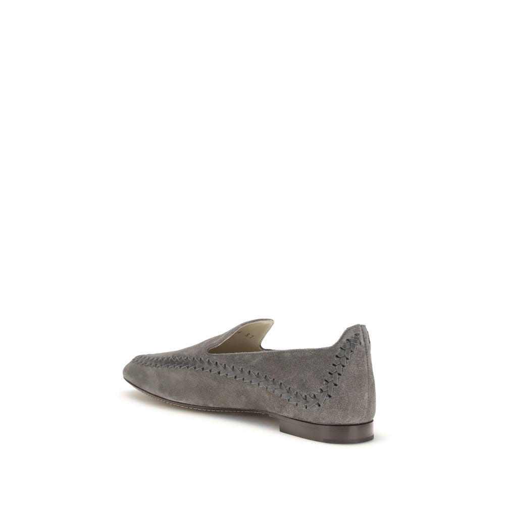 Giorgio Armani Gray Calf Leather Bos Taurus Slip-On Loafers | Regal Royce