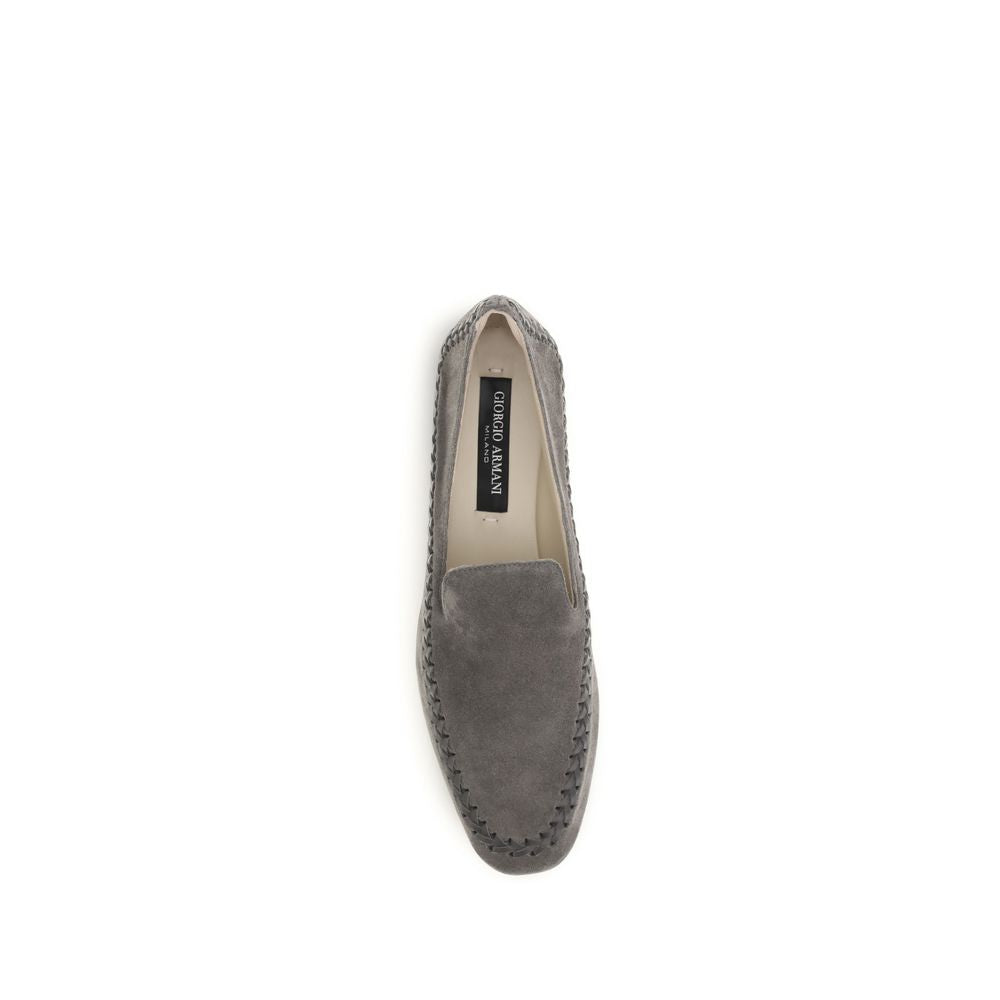 Giorgio Armani Gray Calf Leather Bos Taurus Slip-On Loafers | Regal Royce