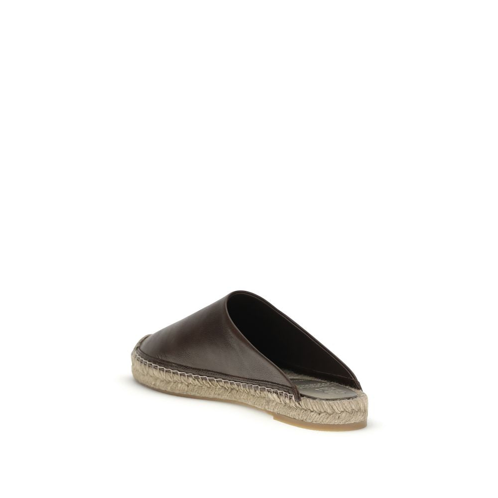 Brunello Cucinelli Brown Calf Leather Bos Taurus Espadrilles | Regal Royce