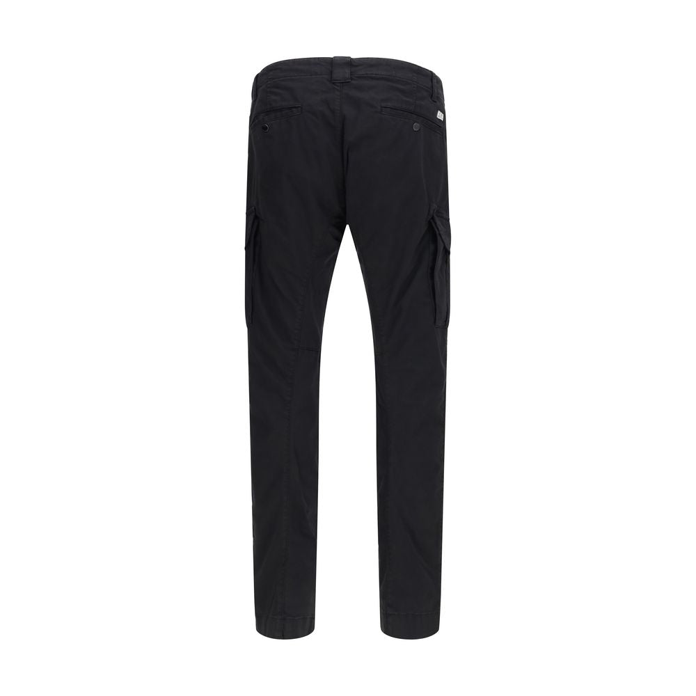 C.P. Company Black Cotton Cargo Pants | Regal Royce
