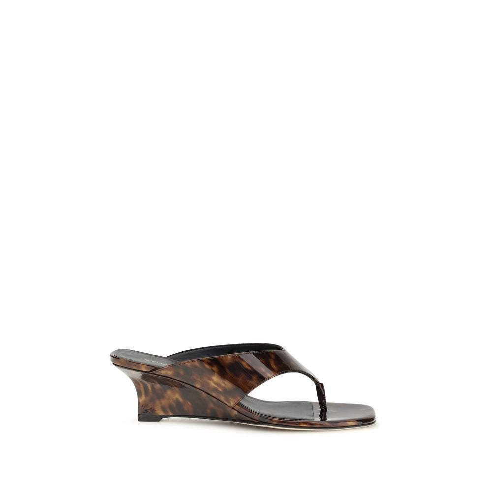 Stuart Weitzman Multicolor Calf Leather Bos Taurus Wedge Sandals | Regal Royce