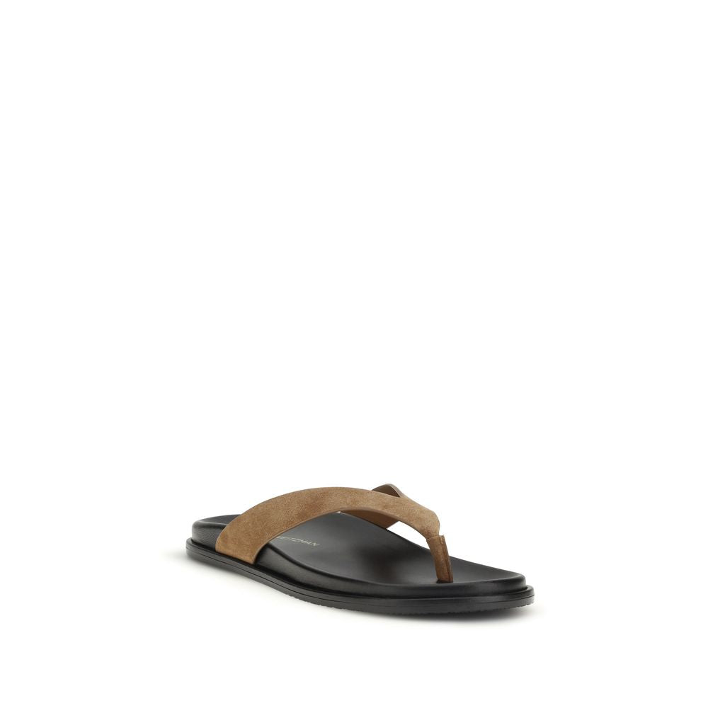 Stuart Weitzman Multicolor Calf Leather Bos Taurus Flip-Flop Sandals | Regal Royce